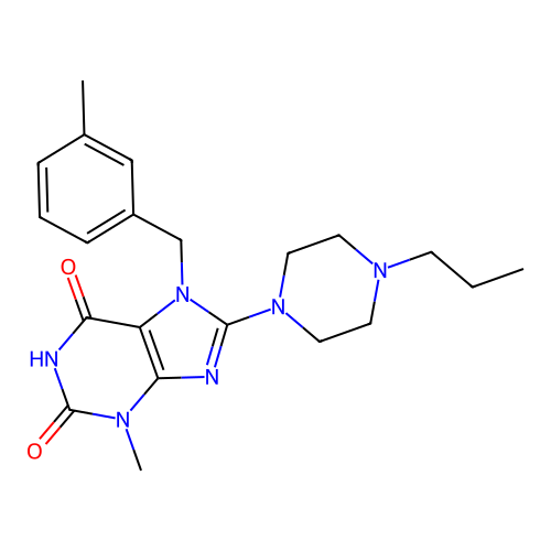 3-Methyl-7-[(3-methylphenyl)methyl]-8-(4-propylpiperazin-1-yl)purine-2,6-dione structure