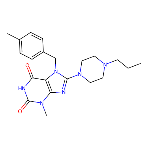 3-Methyl-7-[(4-methylphenyl)methyl]-8-(4-propylpiperazin-1-yl)purine-2,6-dione structure
