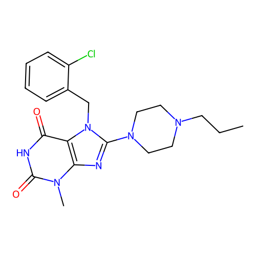 7-[(2-Chlorophenyl)methyl]-3-methyl-8-(4-propylpiperazin-1-yl)purine-2,6-dione structure