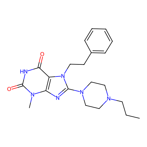 3-methyl-7-phenethyl-8-(4-propylpiperazin-1-yl)-1H-purine-2,6(3H,7H)-dione structure