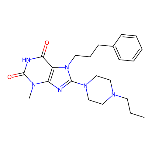 3-Methyl-7-(3-phenylpropyl)-8-(4-propylpiperazin-1-yl)purine-2,6-dione structure
