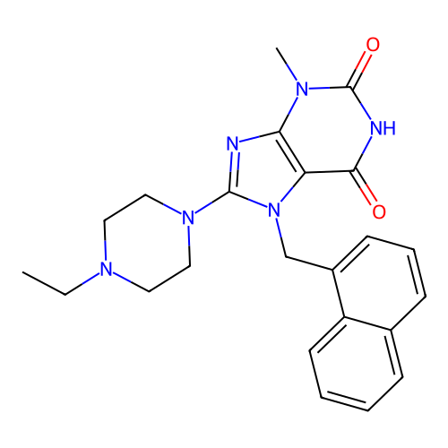 8-(4-Ethylpiperazin-1-yl)-3-methyl-7-(naphthalen-1-ylmethyl)purine-2,6-dione structure