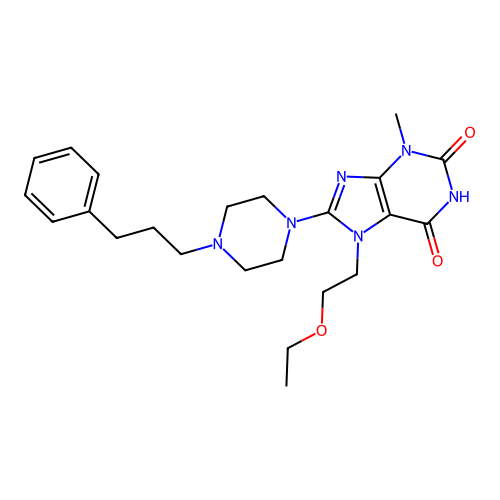 7-(2-Ethoxyethyl)-3-methyl-8-[4-(3-phenylpropyl)piperazin-1-yl]purine-2,6-dione structure