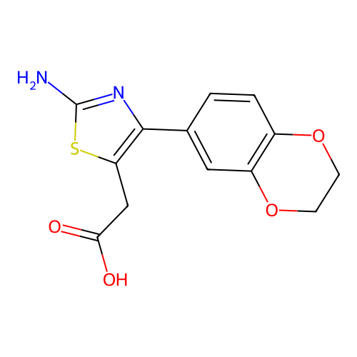 2-Amino-4-(2,3-dihydro-1,4-benzodioxin-6-yl)-5-thiazoleacetic acid structure