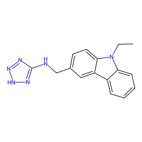 N-[(9-ethylcarbazol-3-yl)methyl]-2H-tetrazol-5-amine structure
