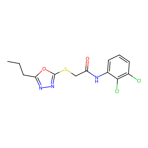 N-(2,3-dichlorophenyl)-2-[(5-propyl-1,3,4-oxadiazol-2-yl)sulfanyl]acetamide structure