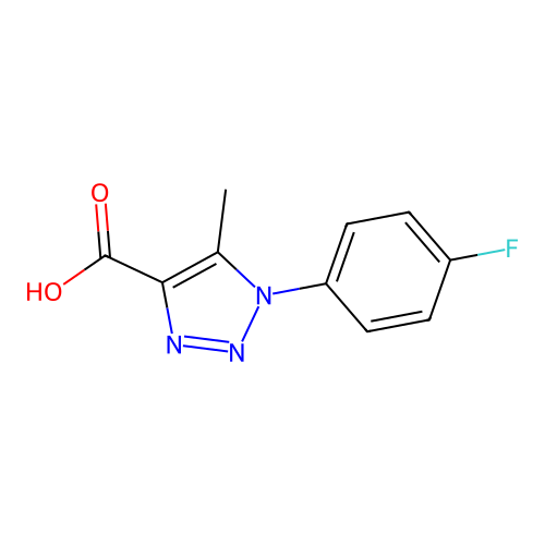 1-(4-fluorophenyl)-5-methyl-1H-1,2,3-triazole-4-carboxylic acid structure
