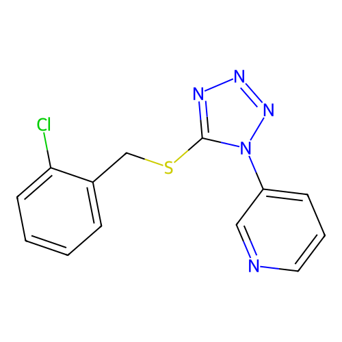 3-[5-[(2-Chlorophenyl)methylsulfanyl]tetrazol-1-yl]pyridine structure