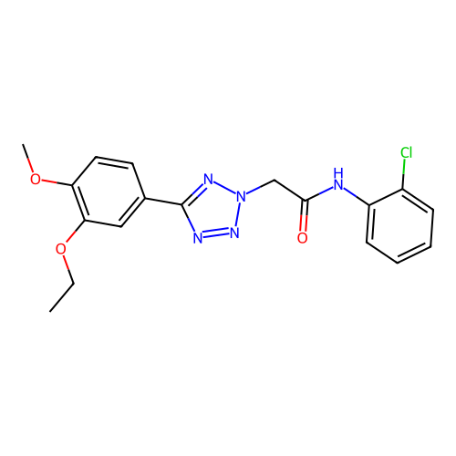 N-(2-chlorophenyl)-2-[5-(3-ethoxy-4-methoxyphenyl)tetrazol-2-yl]acetamide structure