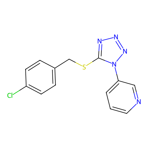 3-[5-[(4-Chlorophenyl)methylsulfanyl]tetrazol-1-yl]pyridine structure
