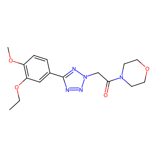 2-(5-(3-ethoxy-4-methoxyphenyl)-2H-tetrazol-2-yl)-1-morpholinoethanone structure