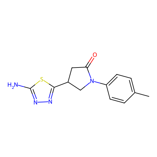 4-(5-Amino-1,3,4-thiadiazol-2-yl)-1-(4-methylphenyl)pyrrolidin-2-one structure