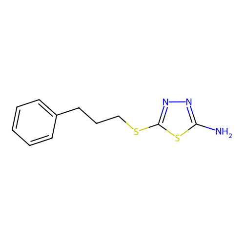5-[(3-Phenylpropyl)thio]-1,3,4-thiadiazol-2-amine structure