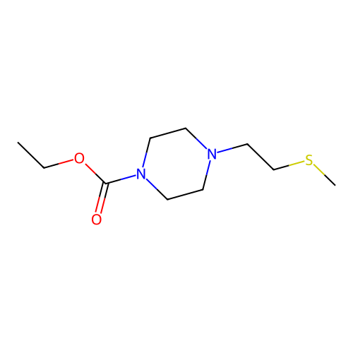 1-Piperazinecarboxylic acid, 4-[2-(methylthio)ethyl]-, ethyl ester structure