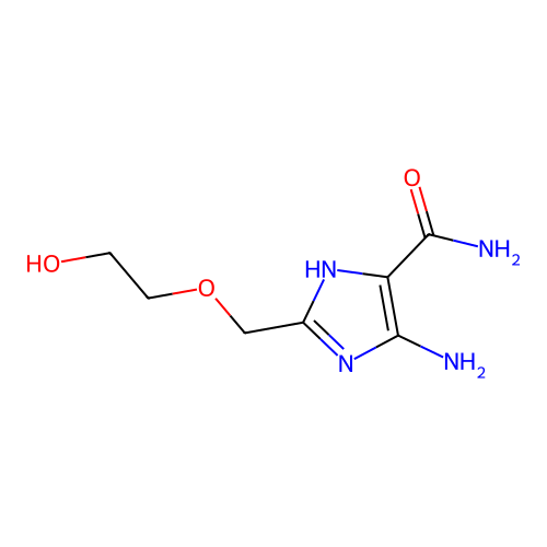4-amino-2-(2-hydroxyethoxymethyl)-1H-imidazole-5-carboxamide structure