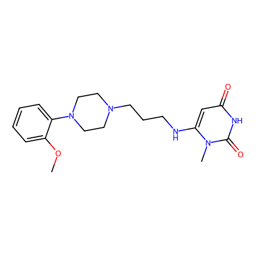 6-[3-[4-(2-Methoxyphenyl)piperazinyl]propylamino]-1-methyluracil structure