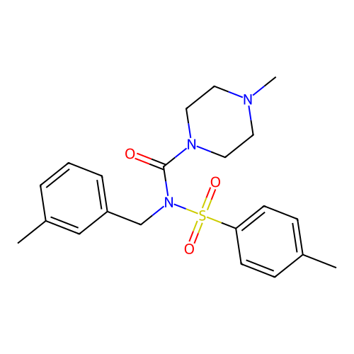 4-methyl-N-(3-methylbenzyl)-N-tosylpiperazine-1-carboxamide structure