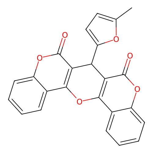 7-(5-methylfuran-2-yl)-6H-pyrano[3,2-c:5,6-c']dichromene-6,8(7H)-dione structure