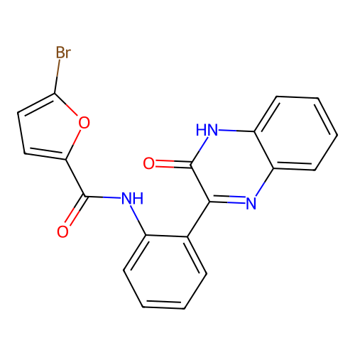 5-bromo-N-[2-(3-oxo-4H-quinoxalin-2-yl)phenyl]furan-2-carboxamide structure