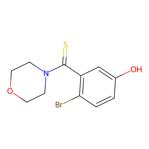 (2-Bromo-5-hydroxyphenyl)(morpholino)methanethione structure
