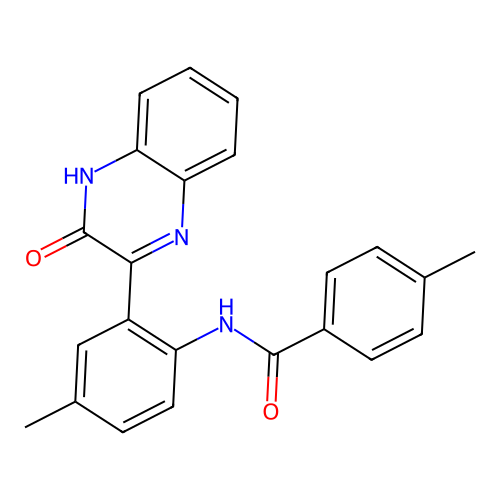 4-methyl-N-[4-methyl-2-(3-oxo-4H-quinoxalin-2-yl)phenyl]benzamide structure