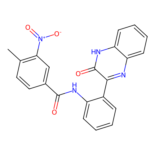 4-methyl-3-nitro-N-(2-(3-oxo-3,4-dihydroquinoxalin-2-yl)phenyl)benzamide structure