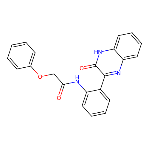 N-[2-(3-oxo-4H-quinoxalin-2-yl)phenyl]-2-phenoxyacetamide structure