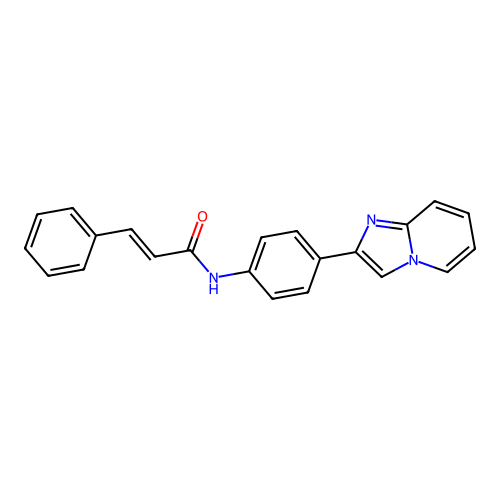 N-(4-(imidazo[1,2-a]pyridin-2-yl)phenyl)cinnamamide structure