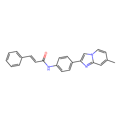 N-(4-(7-methylimidazo[1,2-a]pyridin-2-yl)phenyl)cinnamamide structure