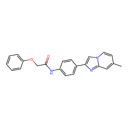 N-(4-{7-methylimidazo[1,2-a]pyridin-2-yl}phenyl)-2-phenoxyacetamide structure
