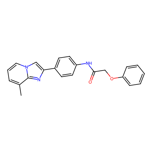 N-(4-{8-methylimidazo[1,2-a]pyridin-2-yl}phenyl)-2-phenoxyacetamide structure