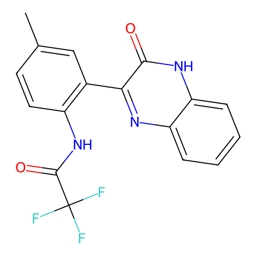 2,2,2-trifluoro-N-[4-methyl-2-(3-oxo-4H-quinoxalin-2-yl)phenyl]acetamide structure