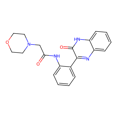 2-morpholin-4-yl-N-[2-(3-oxo-4H-quinoxalin-2-yl)phenyl]acetamide structure