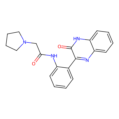 N-(2-(3-oxo-3,4-dihydroquinoxalin-2-yl)phenyl)-2-(pyrrolidin-1-yl)acetamide structure