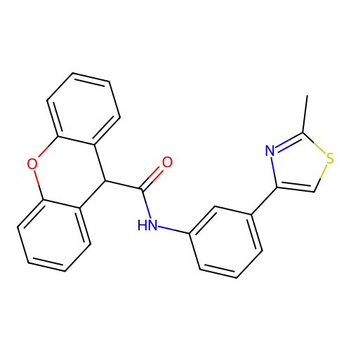 N-[3-(2-methyl-1,3-thiazol-4-yl)phenyl]-9H-xanthene-9-carboxamide structure