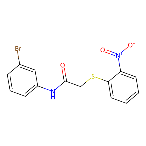 N-(3-bromophenyl)-2-(2-nitrophenyl)sulfanylacetamide structure