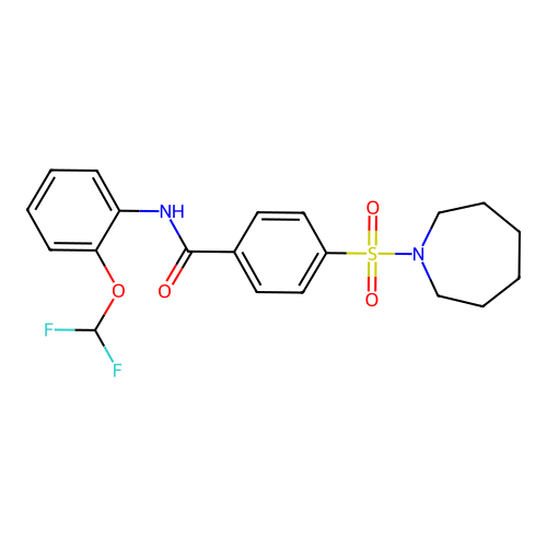 4-(azepan-1-ylsulfonyl)-N-(2-(difluoromethoxy)phenyl)benzamide structure