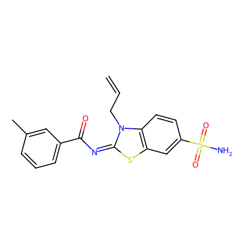 (Z)-N-(3-allyl-6-sulfamoylbenzo[d]thiazol-2(3H)-ylidene)-3-methylbenzamide structure