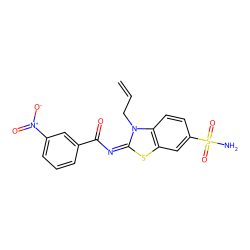 (Z)-N-(3-allyl-6-sulfamoylbenzo[d]thiazol-2(3H)-ylidene)-3-nitrobenzamide structure