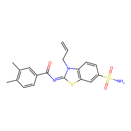 (Z)-N-(3-allyl-6-sulfamoylbenzo[d]thiazol-2(3H)-ylidene)-3,4-dimethylbenzamide structure