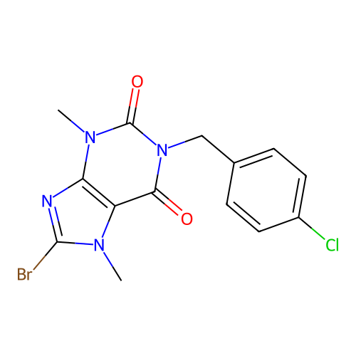 8-Bromo-1-[(4-chlorophenyl)methyl]-3,7-dimethylpurine-2,6-dione structure