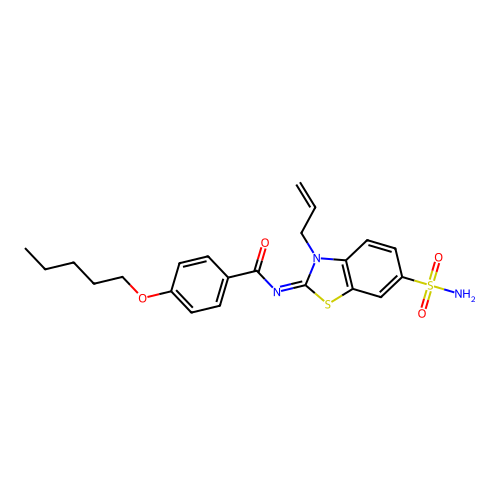 (Z)-N-(3-allyl-6-sulfamoylbenzo[d]thiazol-2(3H)-ylidene)-4-(pentyloxy)benzamide structure