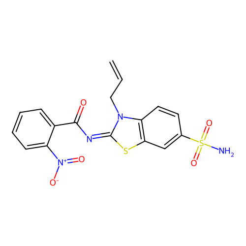 (Z)-N-(3-allyl-6-sulfamoylbenzo[d]thiazol-2(3H)-ylidene)-2-nitrobenzamide structure
