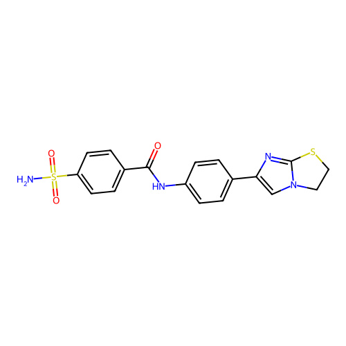 N-(4-(2,3-dihydroimidazo[2,1-b]thiazol-6-yl)phenyl)-4-sulfamoylbenzamide structure