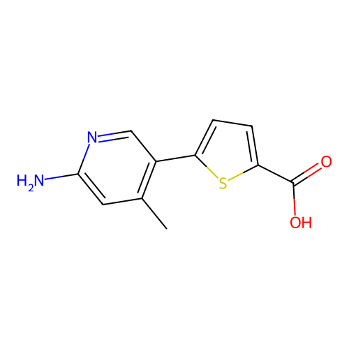 5-(6-Amino-4-methylpyridin-3-yl)thiophene-2-carboxylic acid structure