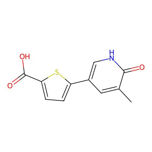 5-(6-Hydroxy-5-methylpyridin-3-yl)thiophene-2-carboxylic acid structure