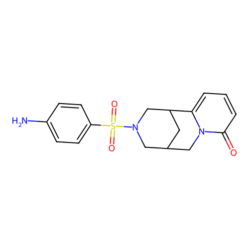 3-((4-aminophenyl)sulfonyl)-3,4,5,6-tetrahydro-1H-1,5-methanopyrido[1,2-a][1,5]diazocin-8(2H)-one structure