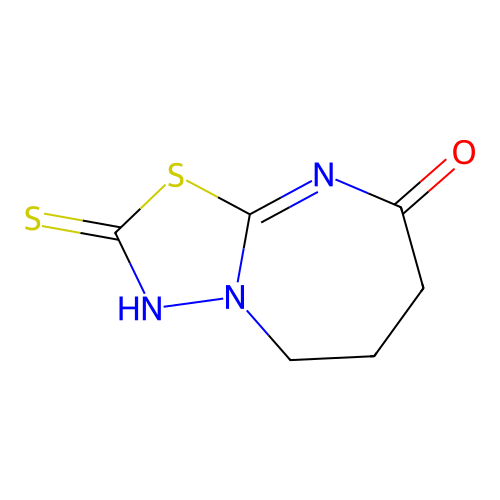 2-Sulfanylidene-3,5,6,7-tetrahydro-[1,3,4]thiadiazolo[3,2-a][1,3]diazepin-8-one structure