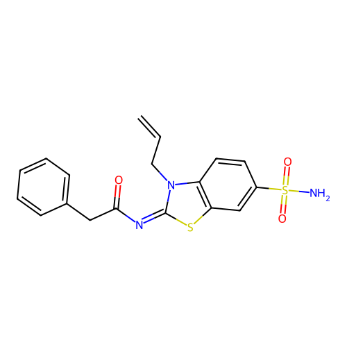 (Z)-N-(3-allyl-6-sulfamoylbenzo[d]thiazol-2(3H)-ylidene)-2-phenylacetamide structure
