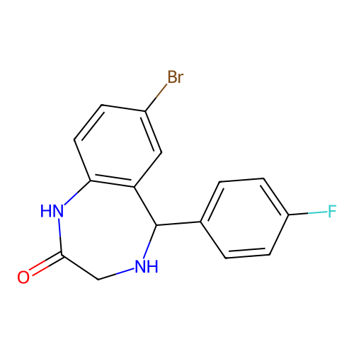 7-Bromo-5-(4-fluorophenyl)-1,3,4,5-tetrahydro-1,4-benzodiazepin-2-one structure